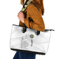 Custom New Caledonia Football Leather Tote Bag Allez Les Cagous White Version LT14 White - Polynesian Pride