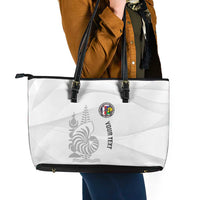 Custom New Caledonia Football Leather Tote Bag Allez Les Cagous White Version LT14 - Polynesian Pride