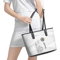 Custom New Caledonia Football Leather Tote Bag Allez Les Cagous White Version LT14 - Polynesian Pride