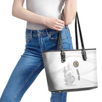 Custom New Caledonia Football Leather Tote Bag Allez Les Cagous White Version LT14 - Polynesian Pride