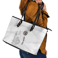 Custom New Caledonia Football Leather Tote Bag Allez Les Cagous White Version LT14 - Polynesian Pride