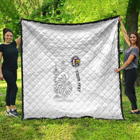 Custom New Caledonia Football Quilt Allez Les Cagous White Version - Polynesian Pride