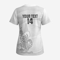 Custom New Caledonia Football Scrub Top Allez Les Cagous White Version - Polynesian Pride