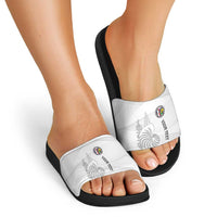 Custom New Caledonia Football Slide Sandals Allez Les Cagous White Version LT14 - Polynesian Pride