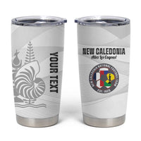 Custom New Caledonia Football Tumbler Cup Allez Les Cagous White Version - Polynesian Pride