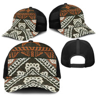 Bula Fiji Tapa Baseball Net Cap Fijian Masi Vintage Vibes LT14 - Polynesian Pride