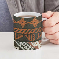 Bula Fiji Tapa Ceramic Mug Fijian Masi Vintage Vibes - Polynesian Pride
