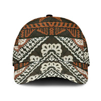 Bula Fiji Tapa Classic Cap Fijian Masi Vintage Vibes LT14 Universal Fit Brown - Polynesian Pride