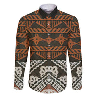 Bula Fiji Tapa Family Matching Long Sleeve Bodycon Dress and Hawaiian Shirt Fijian Masi Vintage Vibes - Polynesian Pride