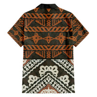 Bula Fiji Tapa Family Matching Off Shoulder Short Dress and Hawaiian Shirt Fijian Masi Vintage Vibes - Polynesian Pride