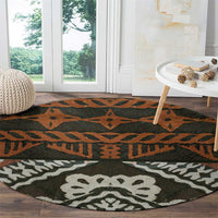 Bula Fiji Tapa Round Carpet Fijian Masi Vintage Vibes - Polynesian Pride