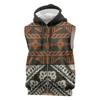Bula Fiji Tapa Sleeveless Zip Hoodie Fijian Masi Vintage Vibes - Polynesian Pride