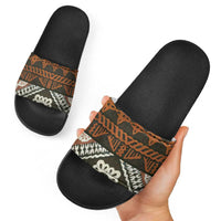 Bula Fiji Tapa Slide Sandals Fijian Masi Vintage Vibes LT14 - Polynesian Pride