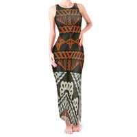 Bula Fiji Tapa Tank Maxi Dress Fijian Masi Vintage Vibes - Polynesian Pride