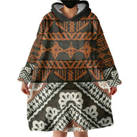 Bula Fiji Tapa Wearable Blanket Hoodie Fijian Masi Vintage Vibes - Polynesian Pride