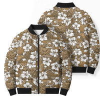Kuvui Bula Fiji Bomber Puffer Jacket Fijian Tapa Seamless Hibiscus - Polynesian Pride