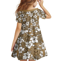 Kuvui Bula Fiji Family Matching Off Shoulder Maxi Dress and Hawaiian Shirt Fijian Tapa Seamless Hibiscus - Polynesian Pride