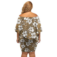Kuvui Bula Fiji Family Matching Off Shoulder Short Dress and Hawaiian Shirt Fijian Tapa Seamless Hibiscus - Polynesian Pride