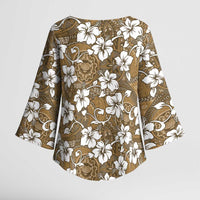 Kuvui Bula Fiji Kimono Sleeve Blouse Fijian Tapa Seamless Hibiscus - Polynesian Pride