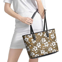 Kuvui Bula Fiji Leather Tote Bag Fijian Tapa Seamless Hibiscus LT14 - Polynesian Pride