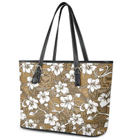 Kuvui Bula Fiji Leather Tote Bag Fijian Tapa Seamless Hibiscus LT14 - Polynesian Pride
