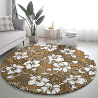 Kuvui Bula Fiji Round Carpet Fijian Tapa Seamless Hibiscus - Polynesian Pride