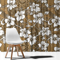 Kuvui Bula Fiji Window Curtain Fijian Tapa Seamless Hibiscus - Polynesian Pride