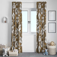 Kuvui Bula Fiji Window Curtain Fijian Tapa Seamless Hibiscus - Polynesian Pride