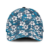 Karakarawa Bula Fiji Classic Cap Fijian Tapa Seamless Hibiscus LT14 Universal Fit Blue - Polynesian Pride