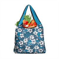 Karakarawa Bula Fiji Grocery Bag Fijian Tapa Seamless Hibiscus LT14 1-pack One Size Blue - Polynesian Pride