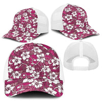 Piqi Bula Fiji Baseball Net Cap Fijian Tapa Seamless Hibiscus - Polynesian Pride