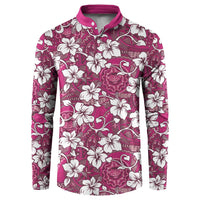 Piqi Bula Fiji Button Sweatshirt Fijian Tapa Seamless Hibiscus - Polynesian Pride