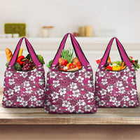 Piqi Bula Fiji Grocery Bag Fijian Tapa Seamless Hibiscus LT14 3-pack One Size Pink - Polynesian Pride