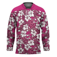 Piqi Bula Fiji Hockey Jersey Fijian Tapa Seamless Hibiscus LT14 Unisex Pink - Polynesian Pride