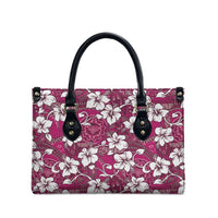 Piqi Bula Fiji Leather Bag Fijian Tapa Seamless Hibiscus - Polynesian Pride