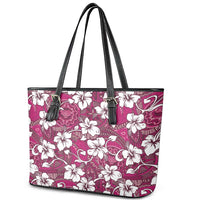 Piqi Bula Fiji Leather Tote Bag Fijian Tapa Seamless Hibiscus LT14 - Polynesian Pride