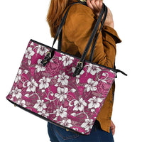 Piqi Bula Fiji Leather Tote Bag Fijian Tapa Seamless Hibiscus LT14 - Polynesian Pride