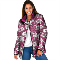 Piqi Bula Fiji Padded Jacket Fijian Tapa Seamless Hibiscus - Polynesian Pride