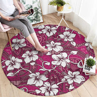 Piqi Bula Fiji Round Carpet Fijian Tapa Seamless Hibiscus - Polynesian Pride