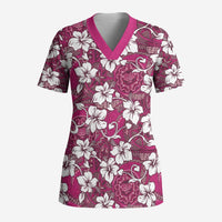 Piqi Bula Fiji Scrub Top Fijian Tapa Seamless Hibiscus - Polynesian Pride