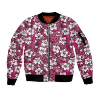 Piqi Bula Fiji Sleeve Zip Bomber Jacket Fijian Tapa Seamless Hibiscus LT14 Unisex Pink - Polynesian Pride