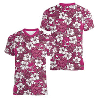 Piqi Bula Fiji Women V-Neck T-Shirt Fijian Tapa Seamless Hibiscus - Polynesian Pride