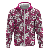 Piqi Bula Fiji Zip Hoodie Fijian Tapa Seamless Hibiscus - Polynesian Pride