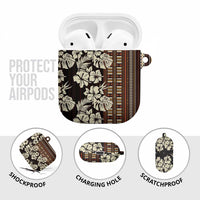 Bula Fiji Masi AirPods Case Tapa Tropical Hibiscus Half Stylized LT14 - Polynesian Pride
