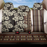 Bula Fiji Masi Back Car Seat Cover Tapa Tropical Hibiscus Half Stylized - Polynesian Pride