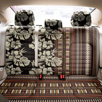 Bula Fiji Masi Back Car Seat Cover Tapa Tropical Hibiscus Half Stylized - Polynesian Pride