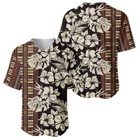 Bula Fiji Masi Baseball Jersey Tapa Tropical Hibiscus Half Stylized - Polynesian Pride