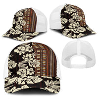 Bula Fiji Masi Baseball Net Cap Tapa Tropical Hibiscus Half Stylized LT14 - Polynesian Pride