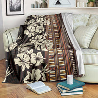 Bula Fiji Masi Blanket Tapa Tropical Hibiscus Half Stylized - Polynesian Pride