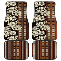 Bula Fiji Masi Car Mats Tapa Tropical Hibiscus Half Stylized - Polynesian Pride